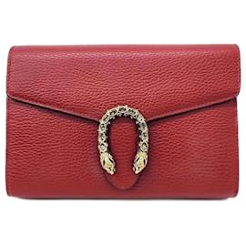 Gucci-Gucci Dionysus Mini-Tasche mit Kette (401231)-Rot