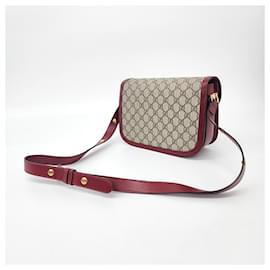 Gucci-gucci  1955 Horsebit Shoulder Bag (602204)-Red,Beige