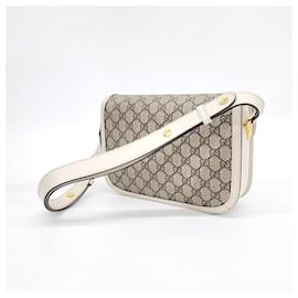 Gucci-gucci  1955 Horsebit Shoulder Bag (602204)-Beige,Cream