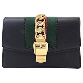 Gucci-Gucci  Sylvie Mini Crossbody Bag (494646)-Black