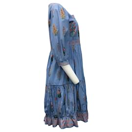 Autre Marque-Agua by Agua Bendita, blaues Kleid mit Blumenmuster-Blau