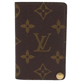 Louis Vuitton-Louis Vuitton Porte carte crédit Pression-Marrom