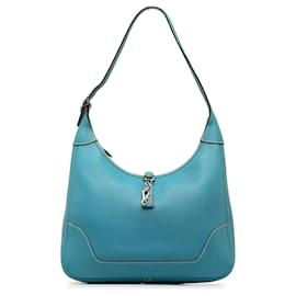 Hermès-Blue Hermes Togo Trim II 31 Shoulder Bag-Blue