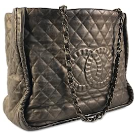 Chanel-Brown Chanel CC Quilted calf leather Istanbul Tote-Brown