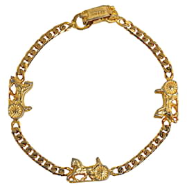 Céline-Gold Celine Horse Carriage Chain Bracelet-Golden