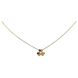 Autre Marque-Gold Van Cleef and Arpels 18K Yellow Gold and Diamond Frivole Pendant Necklace-Golden
