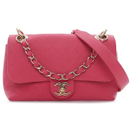 Chanel-Bolso bandolera rosa con solapa Chanel Caviar City Walk-Rosa