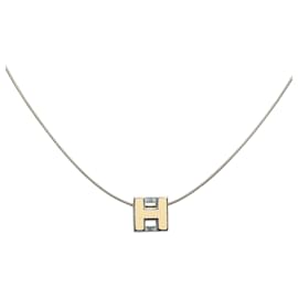 Hermès-Colar Cubo Hermes Cage d'H em Prata-Prata