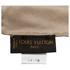 Louis Vuitton-Écharpe en soie monogramme Louis Vuitton marron Foulards-Marron