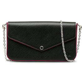 Louis Vuitton-Black Louis Vuitton Epi Pochette Felicie Crossbody Bag-Black