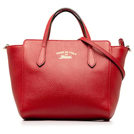 Gucci-Bolso satchel mini con vuelo de Gucci rojo-Roja