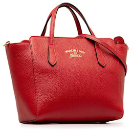 Gucci-Bolso satchel mini con vuelo de Gucci rojo-Roja