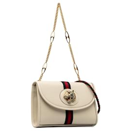 Gucci-Bolso bandolera pequeño con cadena de tela Rajah de Gucci en blanco-Blanco