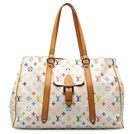 Louis Vuitton-White Louis Vuitton Monogram Multicolore Aurelia MM Shoulder Bag-White