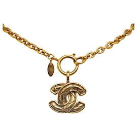 Chanel-Collana con pendente Chanel CC in oro-D'oro