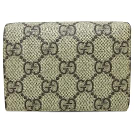 Gucci-Portafoglio bifold Gucci GG Supreme Heart marrone-Marrone