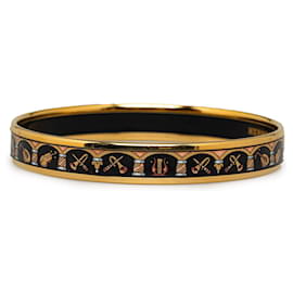 Hermès-Bracelet de costume en émail étroit Hermes noir-Noir
