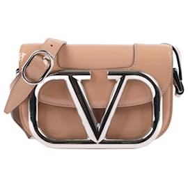 Valentino Garavani-Valentino Garavani 'Supervee' bag in Beige Patent leather-Beige