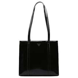 Prada-PRADA Totes couro envernizado preto reedição 1995-Preto