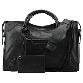 Balenciaga-BALENCIAGA Shoulder bags Leather Black City-Black