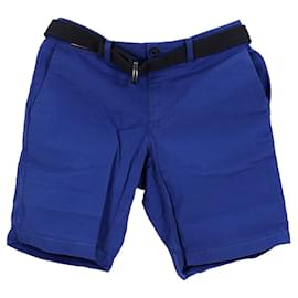 Tommy Hilfiger-Mens Signature Belt Shorts-Blue
