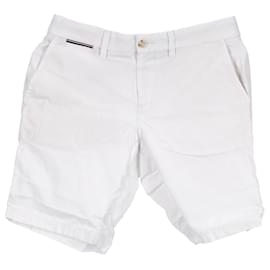 Tommy Hilfiger-Mens Signature Belt Shorts-White