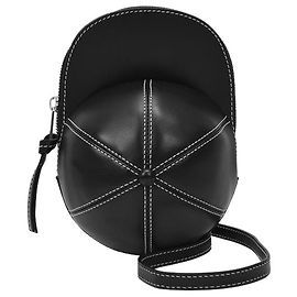 JW Anderson Borsa per berretto midi in pelle martellata nera Nero
