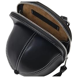 JW Anderson-Bolsa Midi Cap em couro granulado preto-Preto