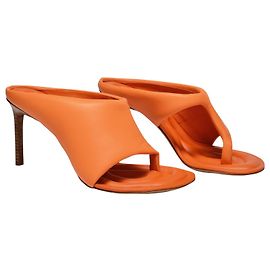 Jacquemus Les Mules Limone in Orange Leather Orange
