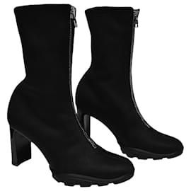 Alexander Mcqueen-Scuba Soft Boots in Black Canvas-Black