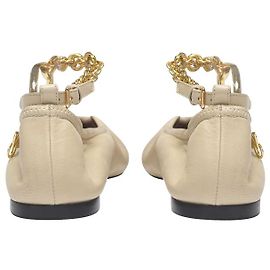 JW Anderson Charm Ballerina in Light Beige Leather Beige