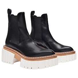 Stella Mc Cartney-Platform Boots in Black Synthetic Leather-Black