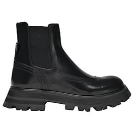 Alexander Mcqueen-Wander Chelsea Boots aus schwarzem Leder-Mehrfarben
