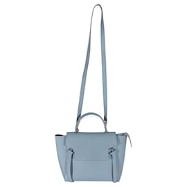 Céline-Celine Blue Leather Mini Belt Bag-Blue