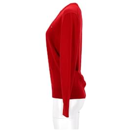 Tommy Hilfiger-Suéter masculino Pima algodão caxemira com decote em V-Vermelho