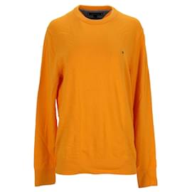 Tommy Hilfiger-Tommy Hilfiger Mens Pima Cotton Cashmere Crew Neck Jumper in Yellow Cotton-Yellow