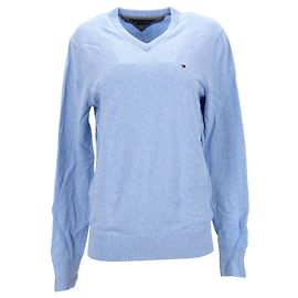 Tommy Hilfiger Herren-Pullover aus Pima-Baumwolle und Kaschmir mit V-Ausschnitt Blau Hellblau