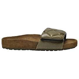 Birkenstock-1774 Sandals in Khaki Paded Leather-Green,Khaki