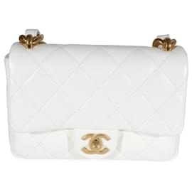 Chanel-Chanel White Quilted Lambskin Small Funky Town Flap Bag-White