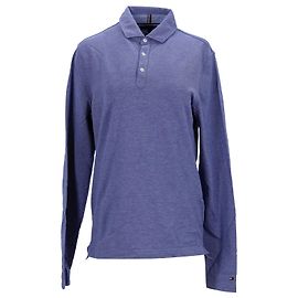 Tommy Hilfiger Polo da uomo a maniche lunghe Th Flex Oxford Blu