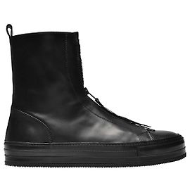 Ann Demeulemeester Baskets Reyers en Cuir Noir Noir