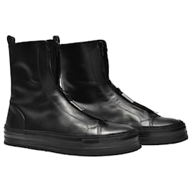 Ann Demeulemeester-Reyers Sneakers aus schwarzem Leder-Schwarz