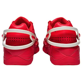 Raf Simons-Cylon 21 Baskets in Red Microfiber-Red