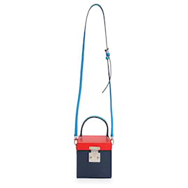 Louis Vuitton-Estuche Louis Vuitton Epi Bleecker índigo y coquelicot-Azul