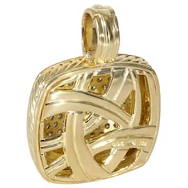 David Yurman-David Yurman Albion Diamond Enhancer Pendant in 18k yellow gold 1.68 ctw-Silvery,Metallic