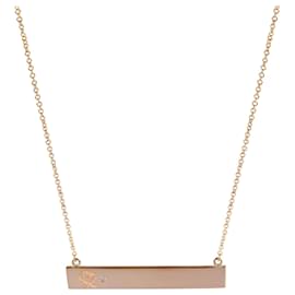 Tiffany & Co-TIFFANY & CO. Paloma Picasso Loving Heart Bar Pendant in 18k Rose Gold 01 ctw-Metallic