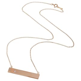 Tiffany & Co-TIFFANY & CO. Paloma Picasso Loving Heart Bar Pendant in 18k Rose Gold 01 ctw-Metallic