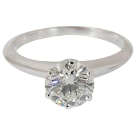 Tiffany & Co-TIFFANY & CO. Anello di fidanzamento con diamante in platino I VVS2 1.29 ctw-Argento,Metallico