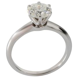 Tiffany & Co-TIFFANY & CO. Anello di fidanzamento con diamante in platino I VVS2 1.29 ctw-Argento,Metallico