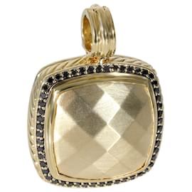 David Yurman-David Yurman Albion Spazzolato 18Pendente K in oro giallo e diamante nero, 1/2 ctw-Argento,Metallico